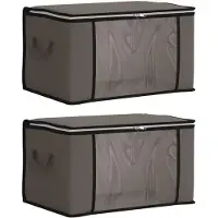 vidaXL : Boîtes de rangement avec fenêtre transparente sur le côté, lot de 2, 37,5 L