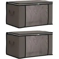vidaXL : Boîtes de rangement avec fenêtre transparente sur le côté, lot de 2, 33,6 L