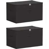 vidaXL : Boîtes de rangement, lot de 2, en tissu non tissé, 60 x 43 x 35 cm, 90,3 L