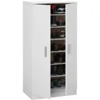 Dmora Akimera - Armoire Multi-usage 2 Portes, 55x108h cm Blanc, 6 Étagères