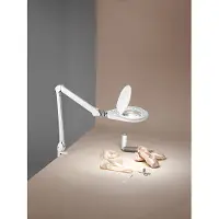 Perenz Lampe De Table Led 12W Avec Loupe 3 Dioptries, Dimmable, Couleur Blanche, Hauteur 82 Cm, Design Moderne Et Fonctionnel - De Haute Qualité