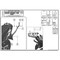 Kappa Support de topcase , Pour valises Monokey et Monolock., noir