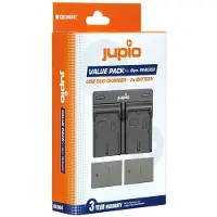 Jupio Value Pack: 2X Battery PS-BLS5 / PS-BLS50 1210mAh + USB Dual Charger, Alimentation pour appareil photo, Noir