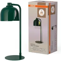 Osram Decor Corolle Table lampe de table, vert métal & verre, douille G9, câble textile, design rétro