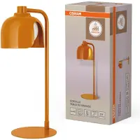 Osram Decor Corolle Table lampe de table, orange métal verre, douille G9, câble textile, style rétro