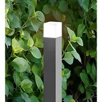 Perenz Borne De Jardin Tower Avec Ampoule E27 Max. 20W, Ip54, Aluminium Peint, Gris Clair, Hauteur 60 Cm -