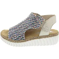 Rieker Sandales crème / bleu / olive / rouge clair