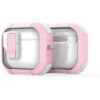 DUX PECN Series TPU et PC Case Cover (Couvercle de l'étui de chargement), Étui pour écouteurs + casque, Pink, Blanc