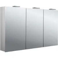 Emco pure 2 style armoire à glace lumineuse LED avec 2 lampes à poser, 3 portes, 1200x726x258mm, 979705308