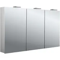 Emco pure 2 style Armoire de toilette avec éclairage LED avec 2 lampes à poser, 3 portes, 1300x726x258mm, 979705309
