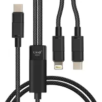 LINQ , Câble de charge et de synchronisation USB-C / Lightning et USB-C 60W, noir