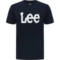Lee T-Shirt 'WOBBLY LOGO TEE' bleu marine / blanc