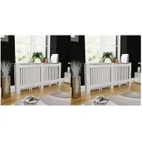 vidaXL Couverture de radiateur 2 pcs. Blanc MDF 172 cm