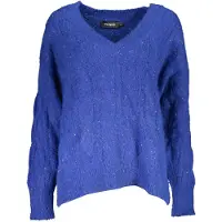 Desigual Femmes, Pull-over, Pull bleu pour femme, Bleu, (XL)