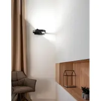 Perenz Applique Murale En Métal Noir, Lampe Led 6W Orientable Avec Technologie Cct Sélectionnable 3000K-4000K-6000K, Au Design Moderne Par - Chic