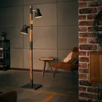Lightbox Lampadaire rustique noir, 2 flammes, 2x E27 douille max. 10 watts