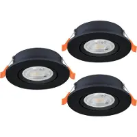 Eglo Lot de 3 spots encastrés Barranco noir Ø 9cm - CCT en 3 étapes