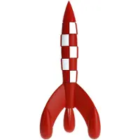Moulinsart Mondrakete, en PVC/ABS, 17 cm, rouge et blanc