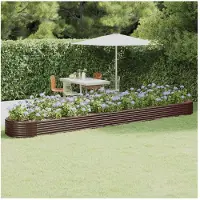vidaXL Lit surélevé Acier revêtu par poudre 544x100x36 cm Marron