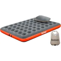 Bestway Lit gonflable double Roll & Relax avec pompe à oreiller 203 x 152 x 22 cm