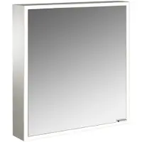 Emco prime Armoire de toilette avec éclairage, 600 mm, 1 porte, charnières à gauche, avec parois latérales miroitées, modèle apparent, 949706359