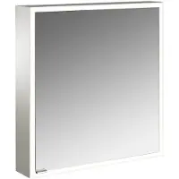Emco prime Armoire de toilette avec éclairage, 600 mm, 1 porte, charnières à droite, avec parois latérales miroitées, modèle apparent, 949706360