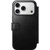 Nomad Étui de style livre folio moderne en cuir Horween avec MagSafe pour Apple iPhone 17 Pro - Noir