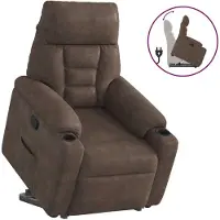 vidaXL Fauteuil relax avec releveur Marron Tissu microfibre