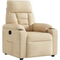 vidaXL Fauteuil inclinable crème tissu microfibre