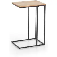 Ebuy24 Karin table basse table de service noire, chêneReproduction.