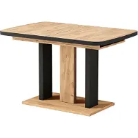 Vicco Table de salle à manger Fenaro Noir/Chêne 120-160 x 80 cm 2 parties, Model 56586