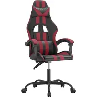 vidaXL Chaise de jeu pivotante noir et bordeaux similicuir