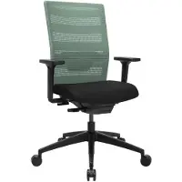 Topstar Siège de bureau AirWork, avec accoudoirs, mécanisme auto-synchronisé, assise multicouche, dossier résille avec soutien lombaire, menthe/noir