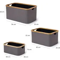 Lumaland : Coffret de rangement en bambou, lot de 3, organisateur de rangement