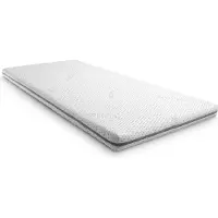 Supportho Surmatelas en mousse à mémoire de forme, modèle Premium, dimensions 100 x 200 cm, hauteur 8 cm, fermeté H3, avec housse antibactérienne
