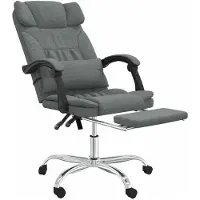 vidaXL Chaise de bureau avec fonction massage Gris foncé Tissu