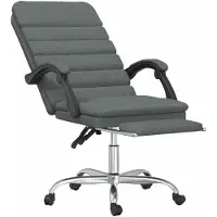 vidaXL Chaise de bureau avec fonction massage Gris foncé Tissu