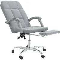 vidaXL Chaise de bureau avec fonction chaise longue gris clair tissu