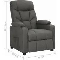 vidaXL Fauteuil relax gris foncé Tissu