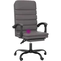 vidaXL Chaise de bureau avec fonction massage Gris Similicuir