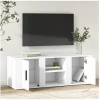 vidaXL Armoire TV blanche 100x31,5x35 cm Bois composite