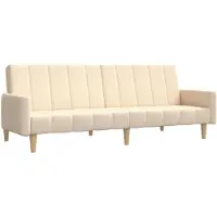 vidaXL Canapé-lit à 2 places crème tissu