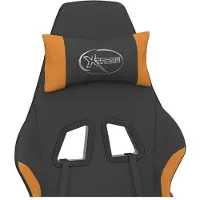 vidaXL Fauteuil gaming en tissu noir et orange