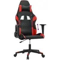 vidaXL Chaise de jeu noir et rouge similicuir