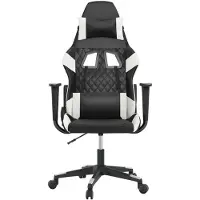vidaXL Chaise de jeu avec fonction de massage Noir et blanc similicuir