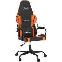 vidaXL Chaise de jeu noir et orange similicuir