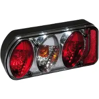 Eufab Feu arrière de remplacement 11503, modèle gauche, en verre teinté, complet, pour supports de vélo et LAS, de couleur noire