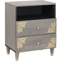 vidaXL Cabinet de chevet Gris 50 x 33 x 62 cm Bois de mangue massif