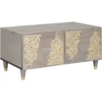 vidaXL Table basse Gris 80 x 50 x 40 cm Bois massif Mango