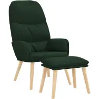 vidaXL Fauteuil relax avec pouf Vert foncé Tissu